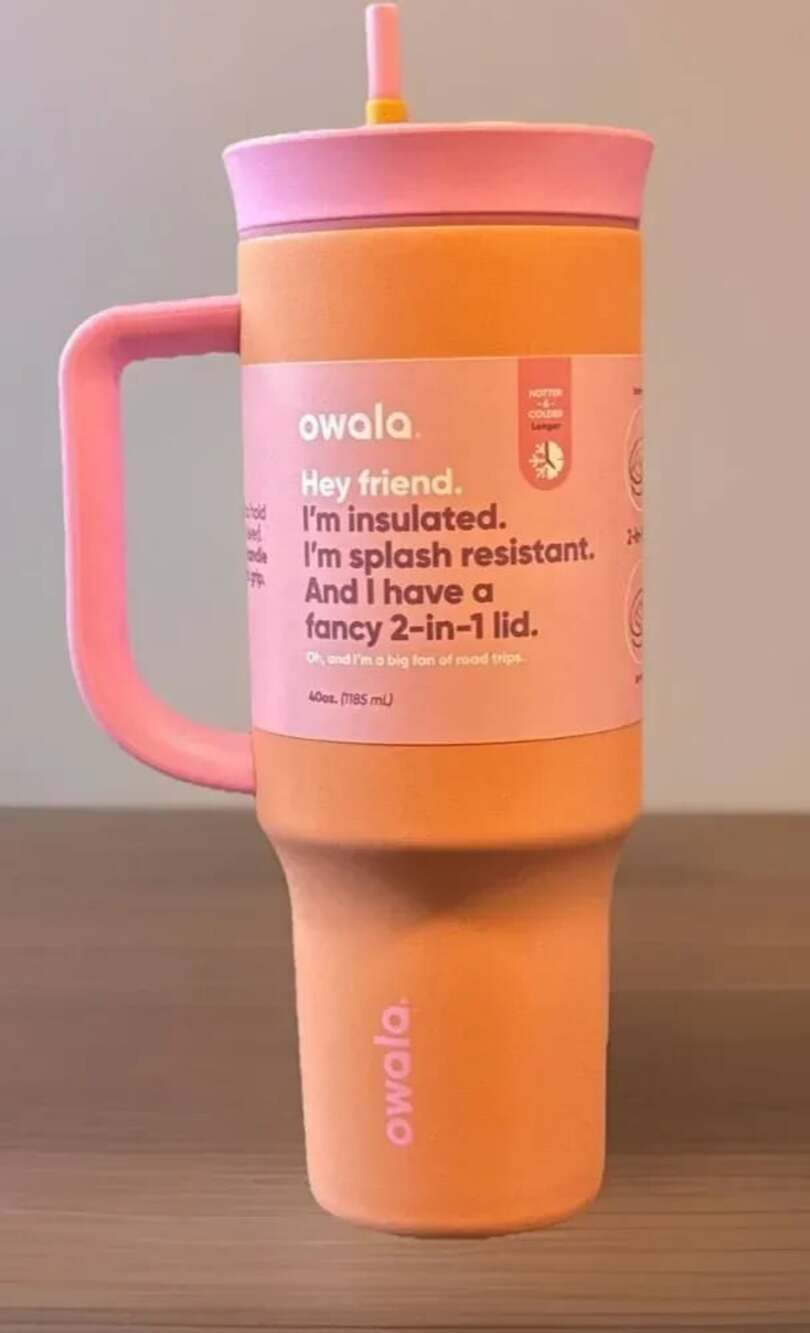LAST ONE!!  Owala 40oz Stainless Steel Tumbler in Tangy Tango